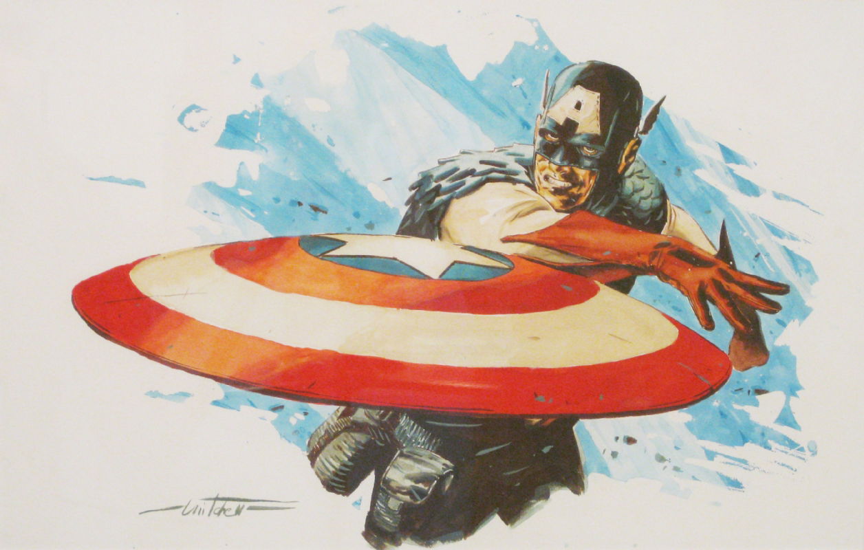 Captain America Original Piece By Mitch Breitweiser In Luca Vaias Luca V Collection